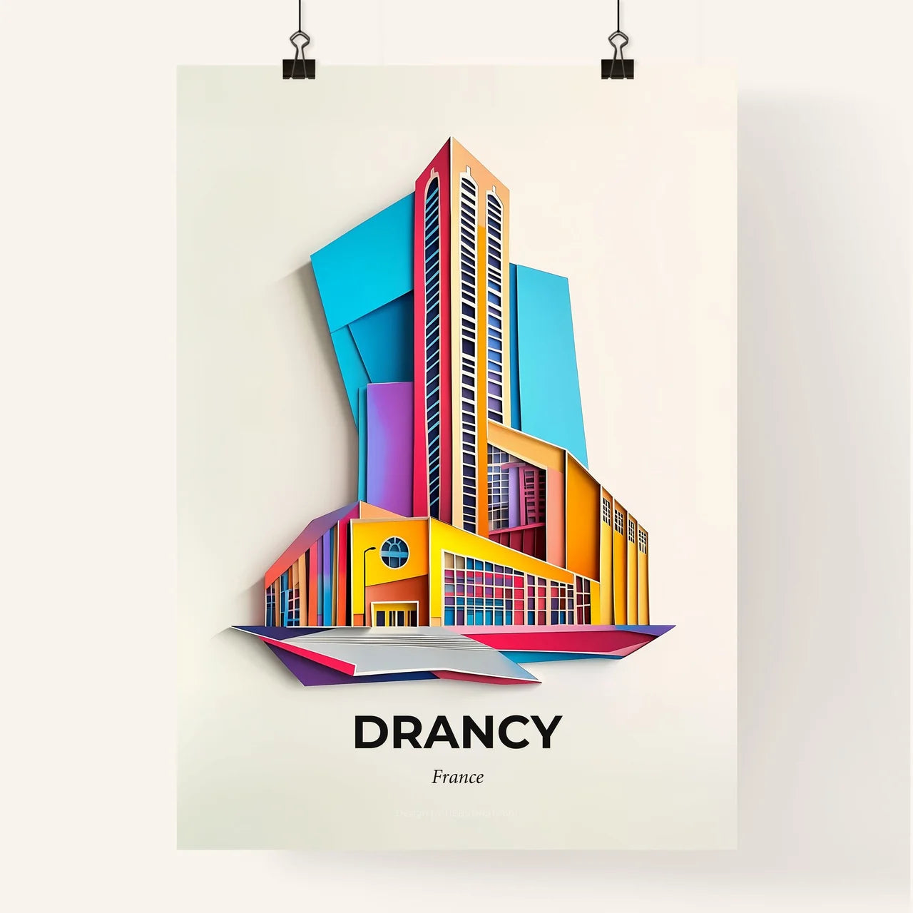 Vivid Drancy, France, Colorful Poster