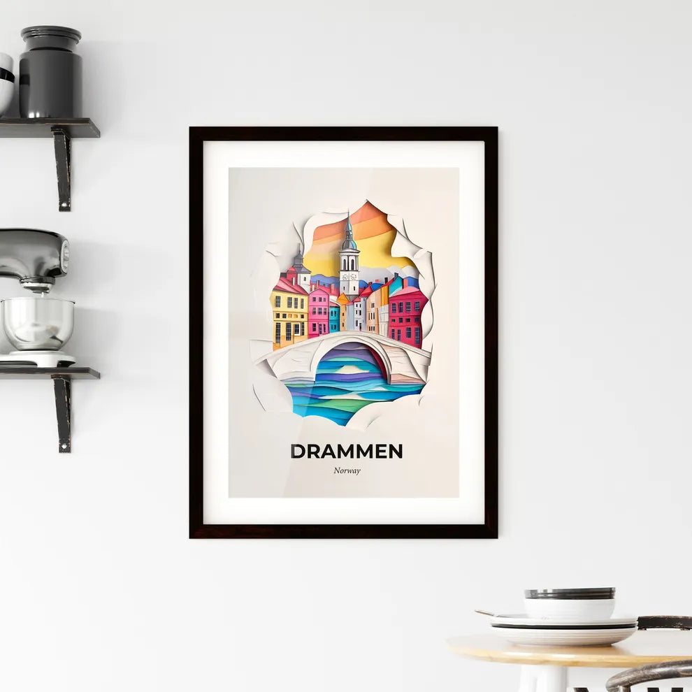 Vivid Drammen, Norway, Framed Wall Art