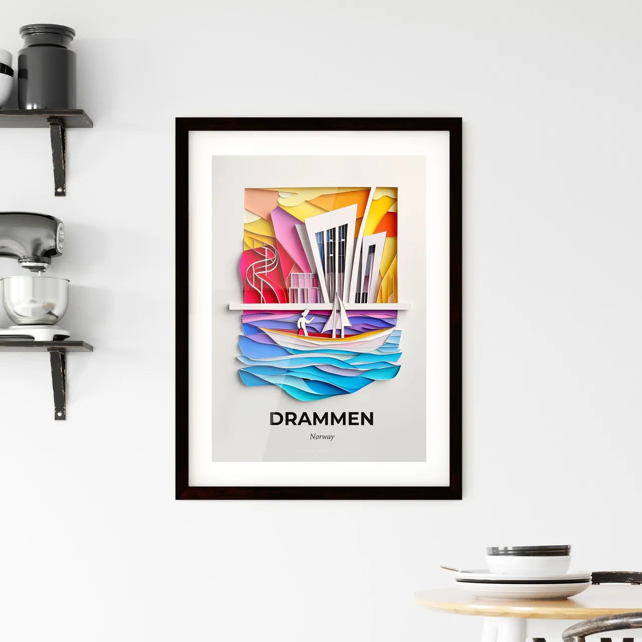 Vivid Drammen, Norway, Framed Wall Art