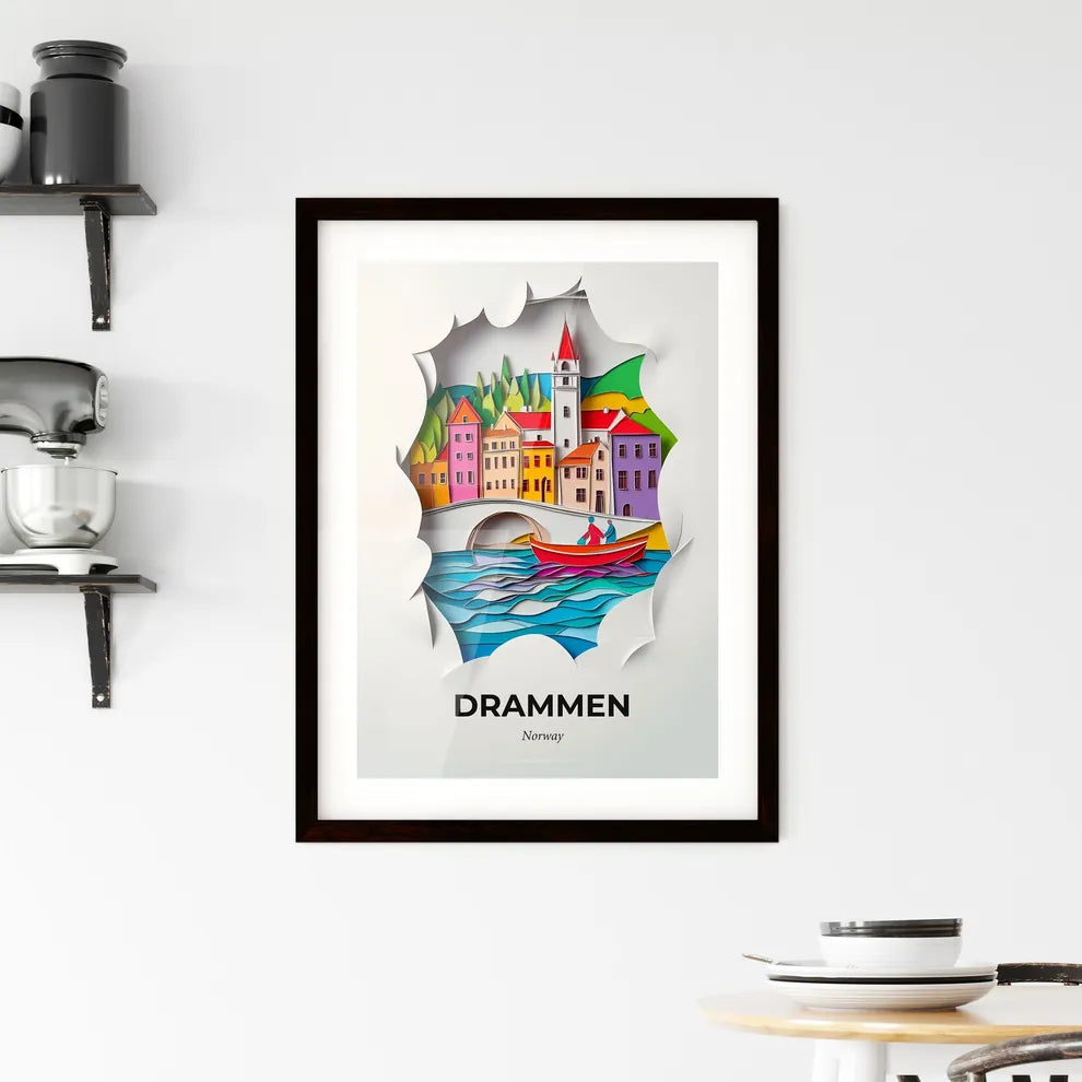 Vivid Drammen, Norway, Framed Wall Art