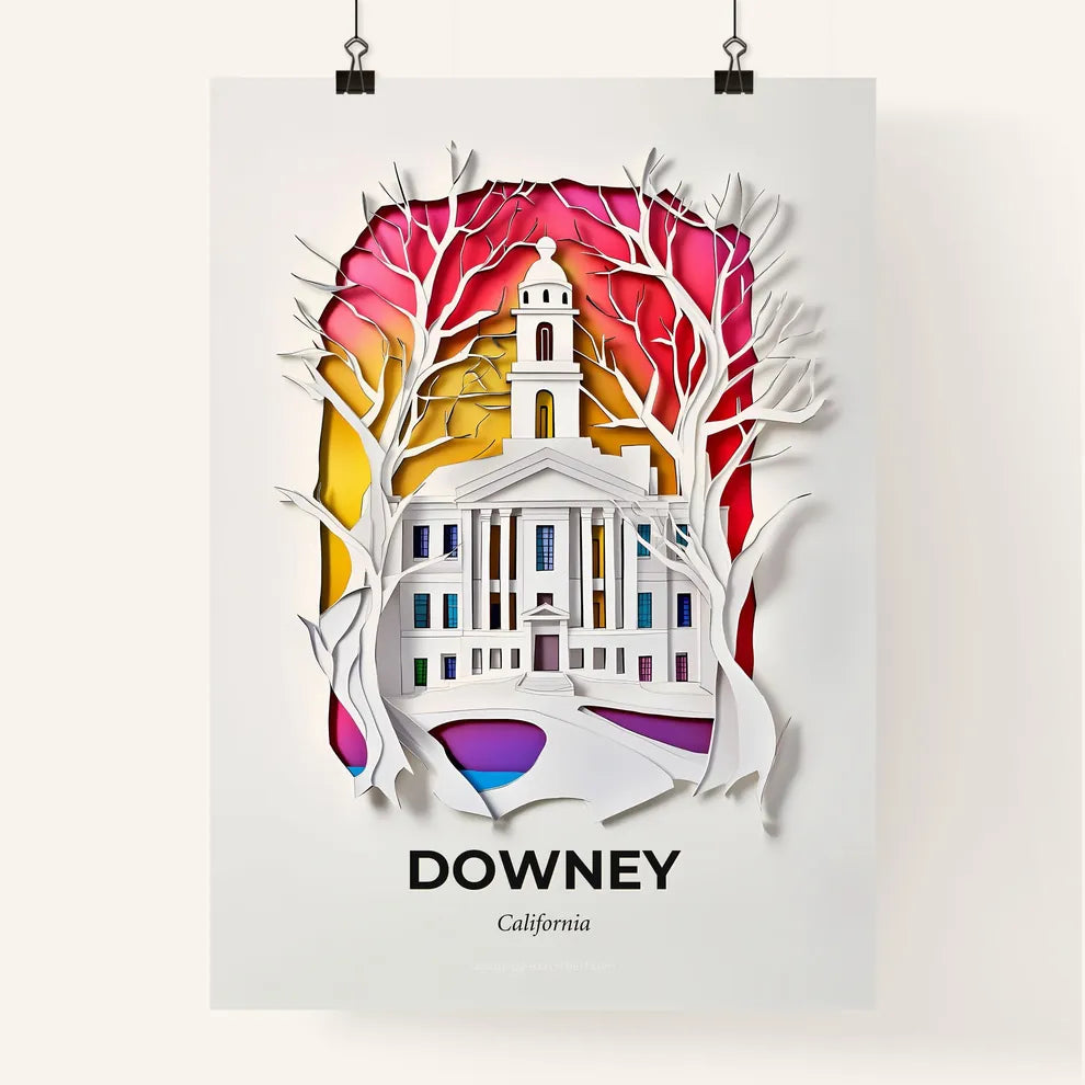 Vivid Downey, California, Colorful Poster