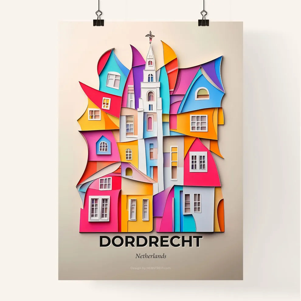 Vivid Dordrecht, Netherlands, Colorful Poster