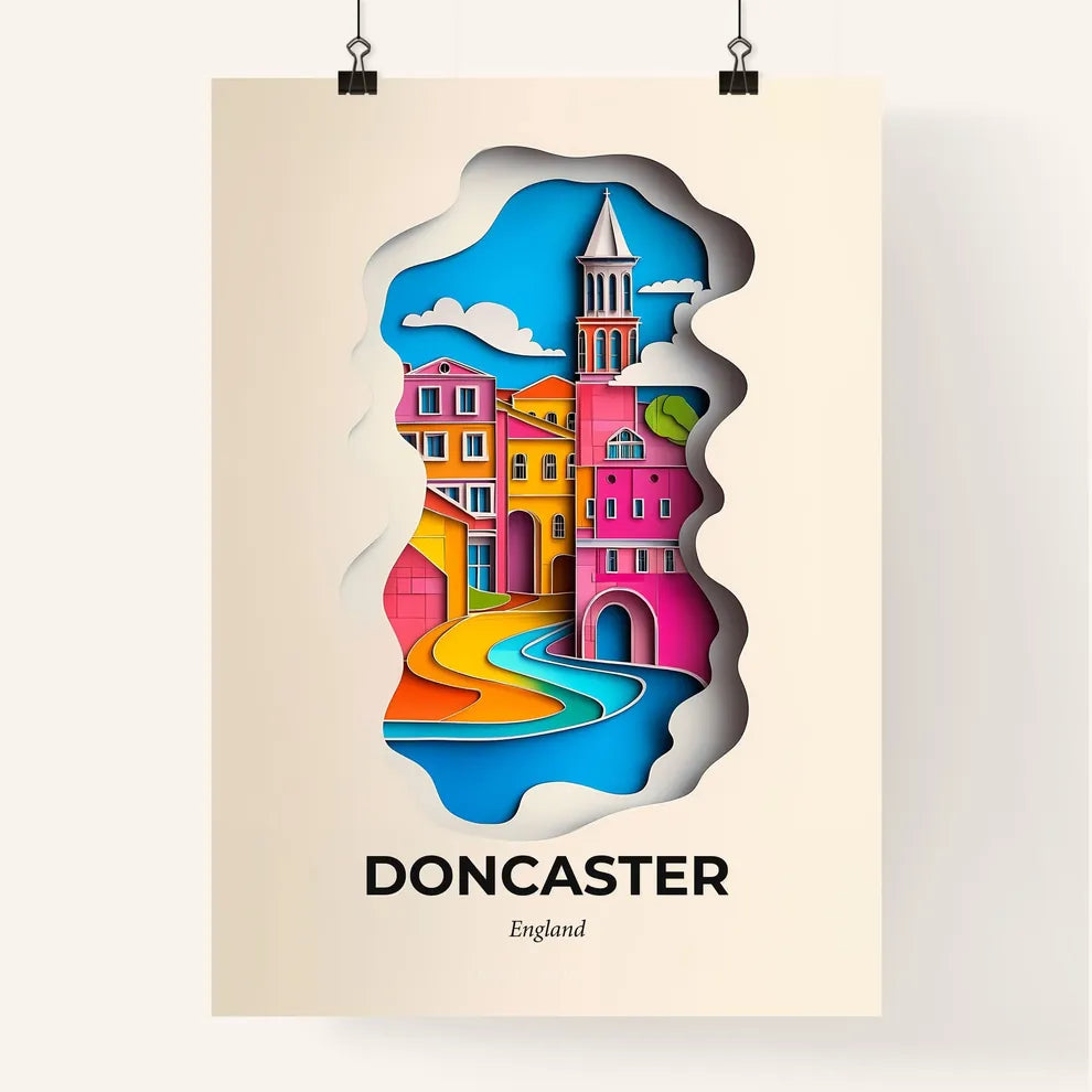 Vivid Doncaster, England, Colorful Poster