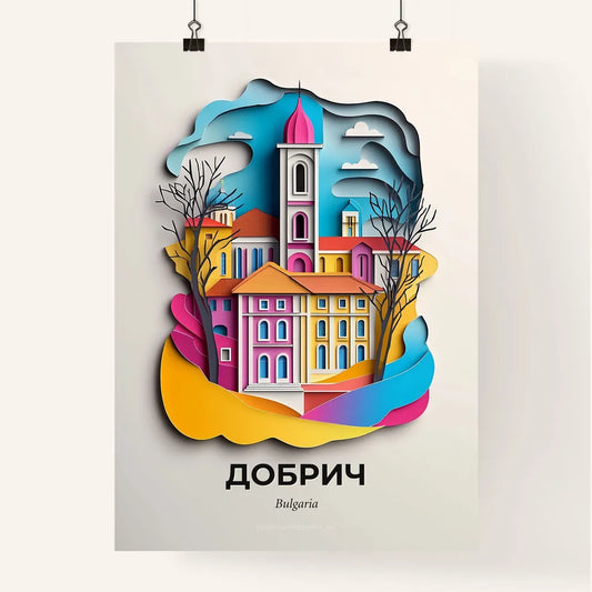 Vivid Dobrich, Bulgaria, Colorful Poster