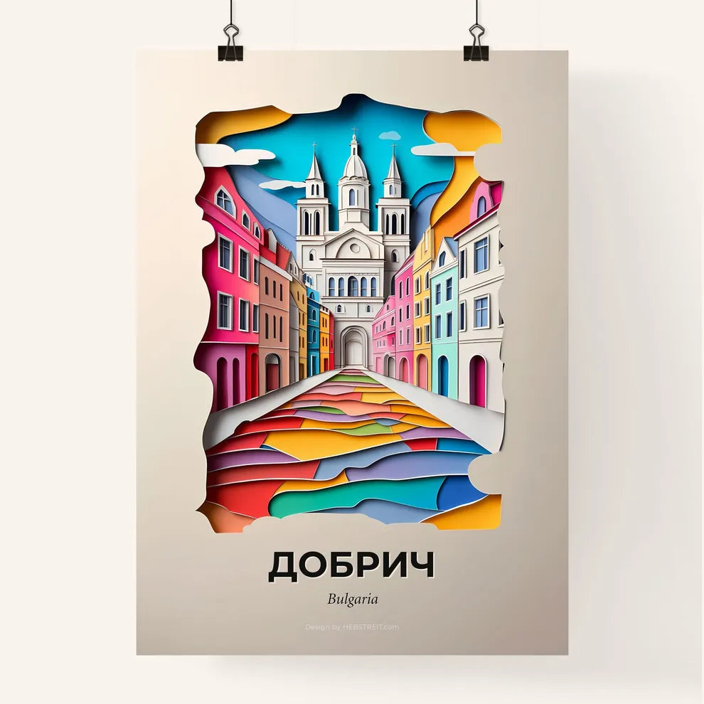 Vivid Dobrich, Bulgaria, Colorful Poster