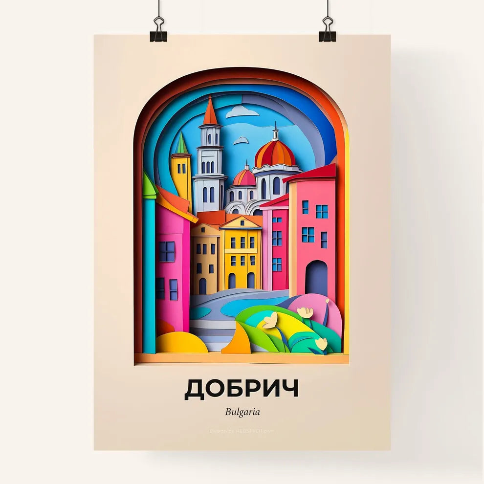 Vivid Dobrich, Bulgaria, Colorful Poster