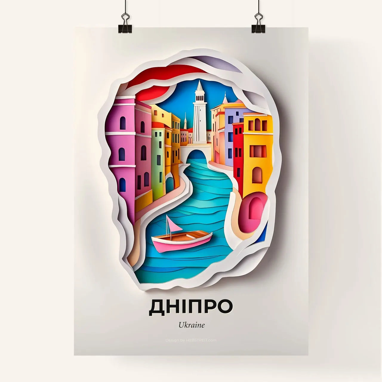Vivid Dnipro, Ukraine, Colorful Poster