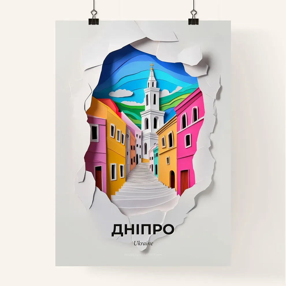 Vivid Dnipro, Ukraine, Colorful Poster