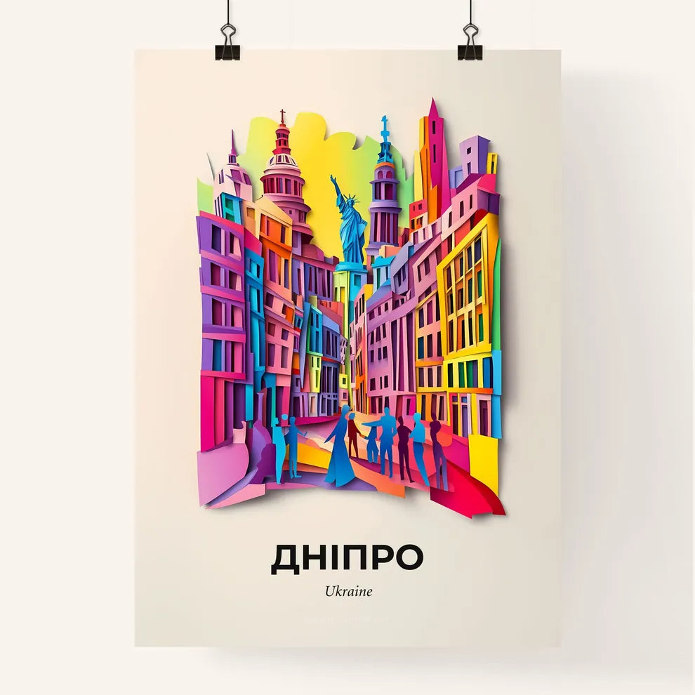 Vivid Dnipro, Ukraine, Colorful Poster