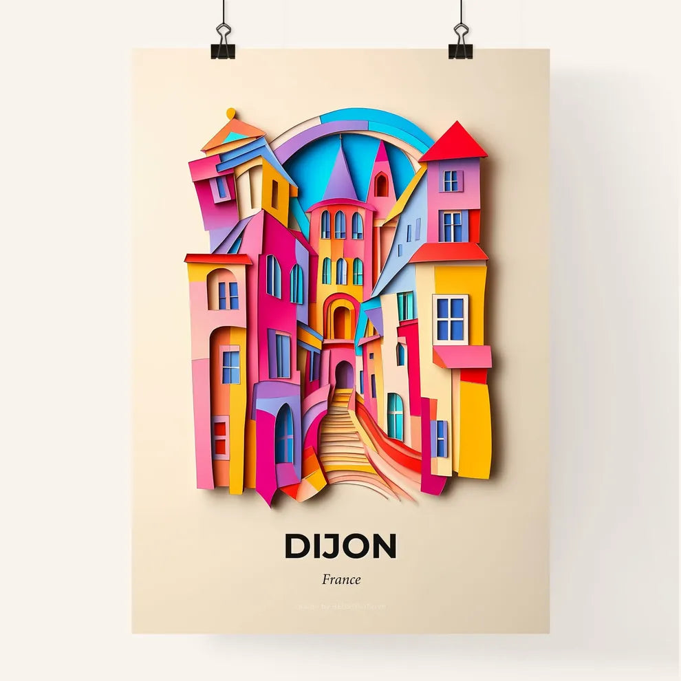 Vivid Dijon, France, Colorful Poster
