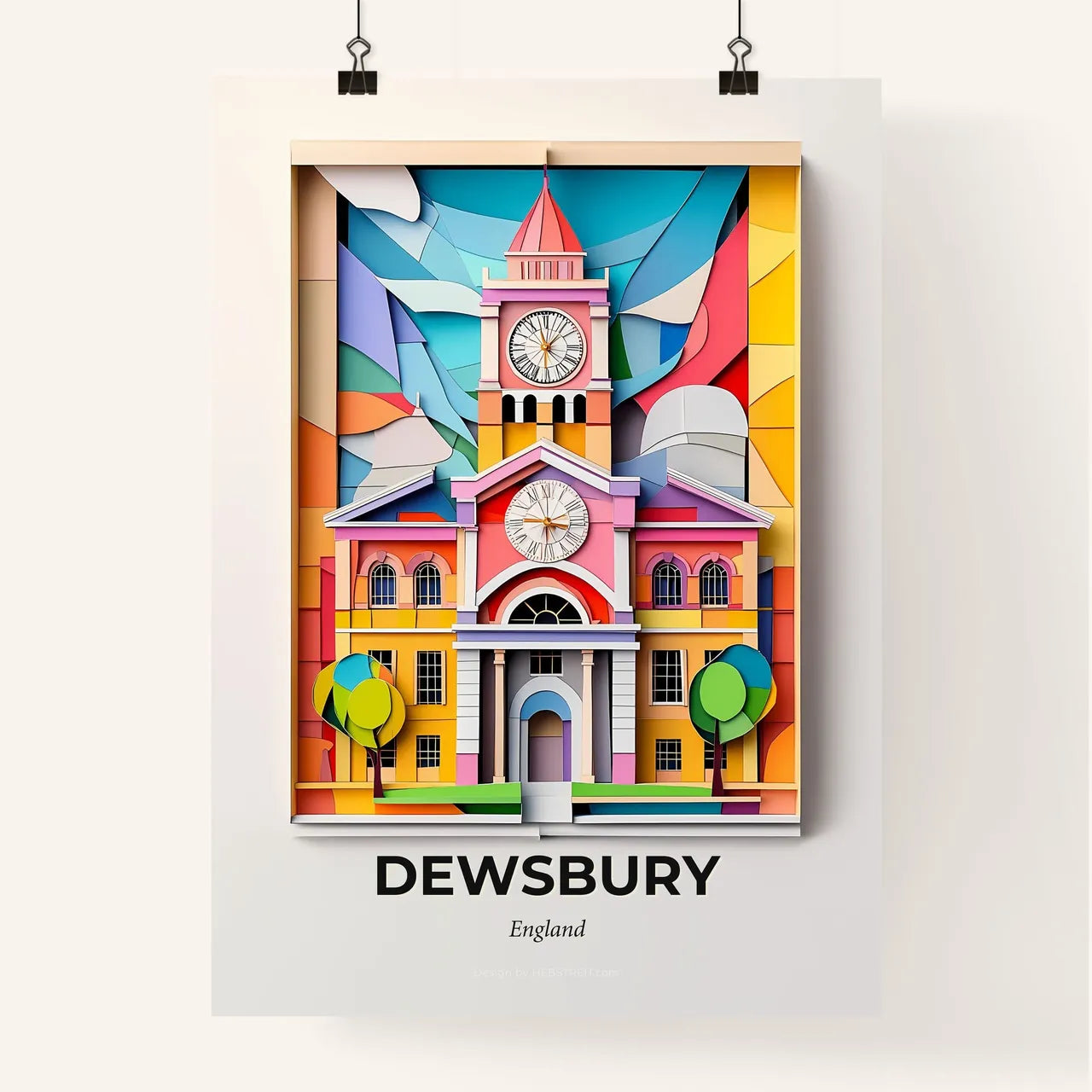 Vivid Dewsbury, England, Colorful Poster