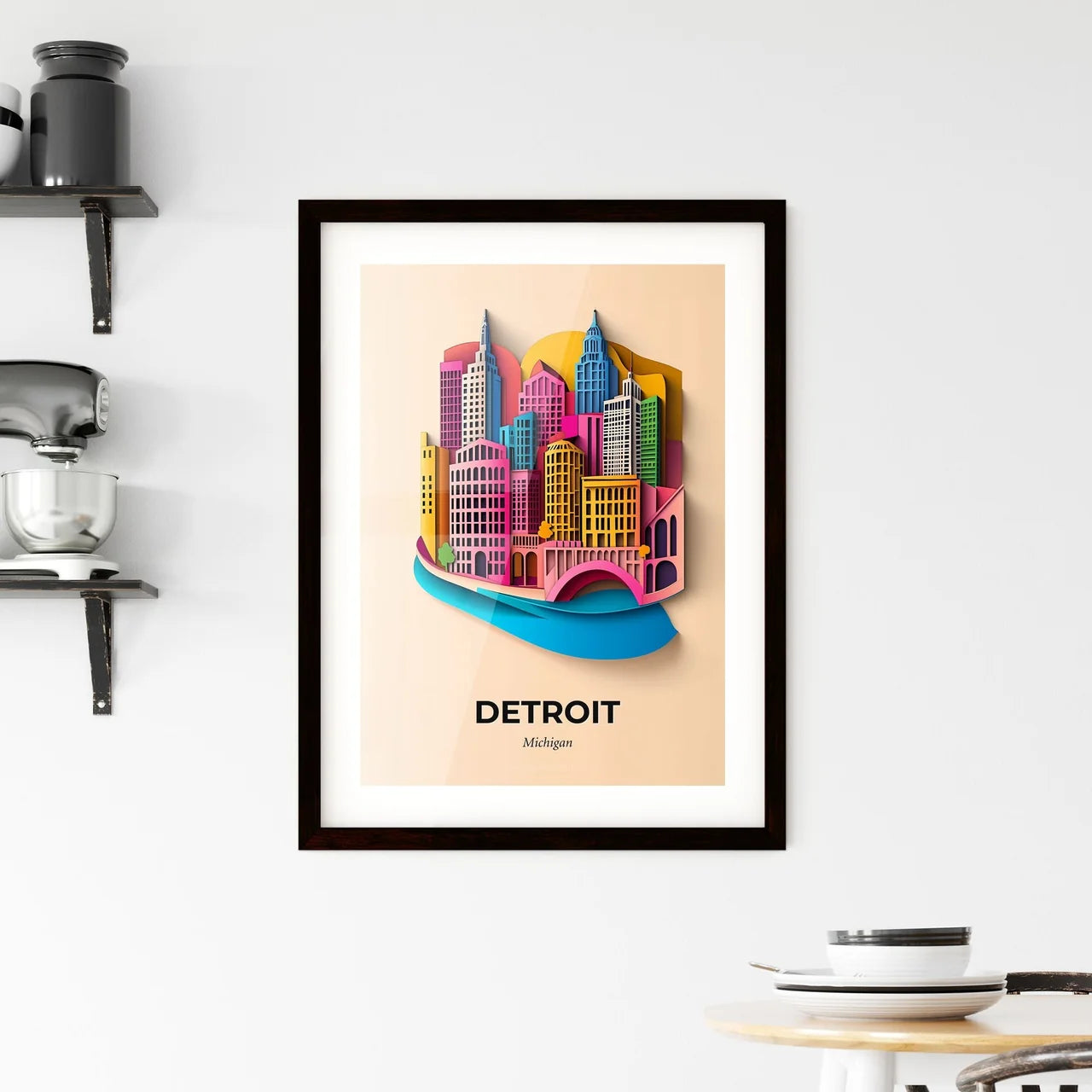 Vivid Detroit, Michigan, Framed Wall Art