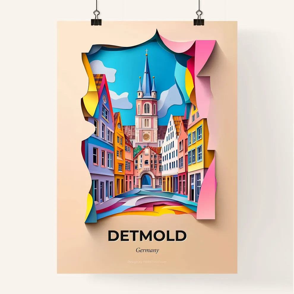 Vivid Detmold, Germany, Colorful Poster