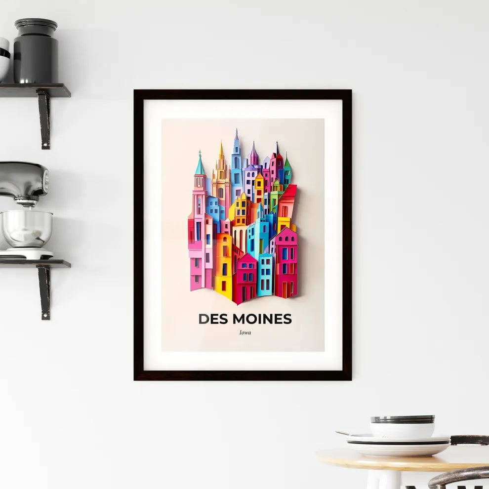 Vivid Des Moines, Iowa, Framed Wall Art