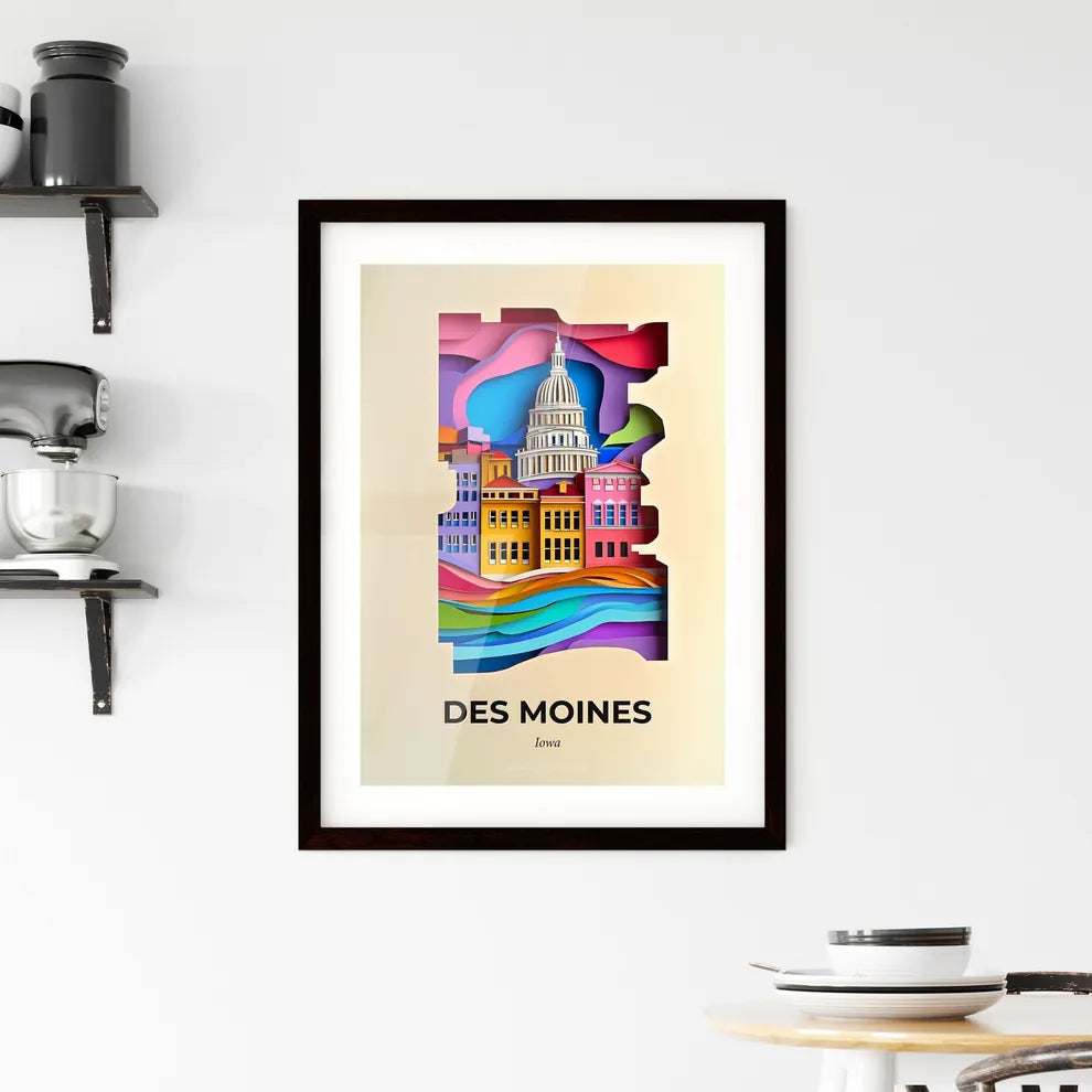 Vivid Des Moines, Iowa, Framed Wall Art