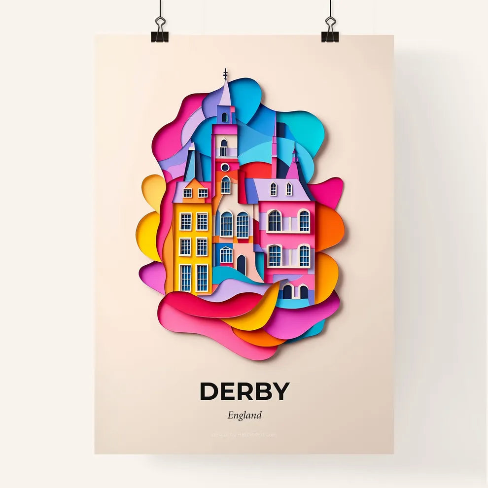 Vivid Derby, England, Colorful Poster