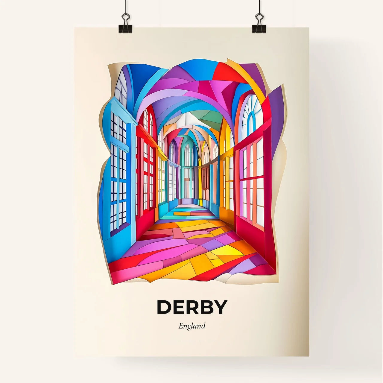 Vivid Derby, England, Colorful Poster
