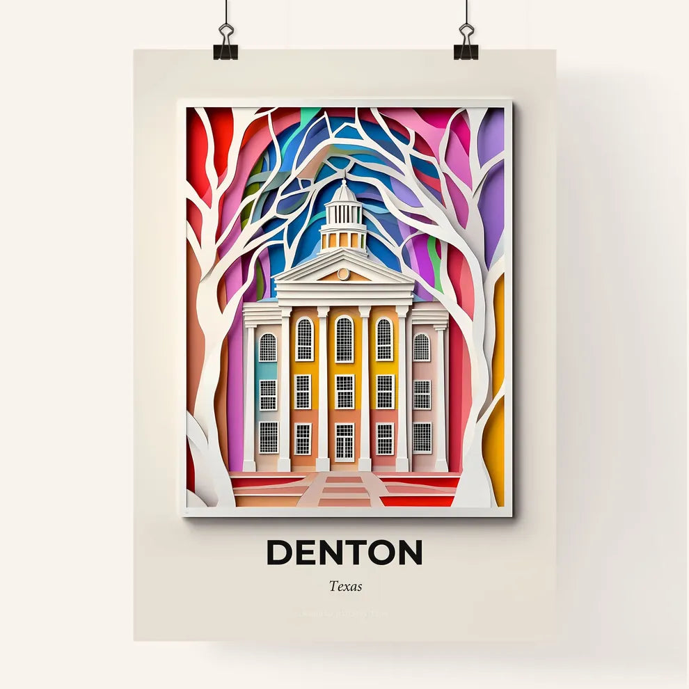 Vivid Denton, Texas, Colorful Poster
