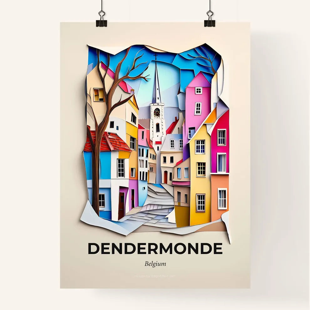 Vivid Dendermonde , Belgium, Colorful Poster