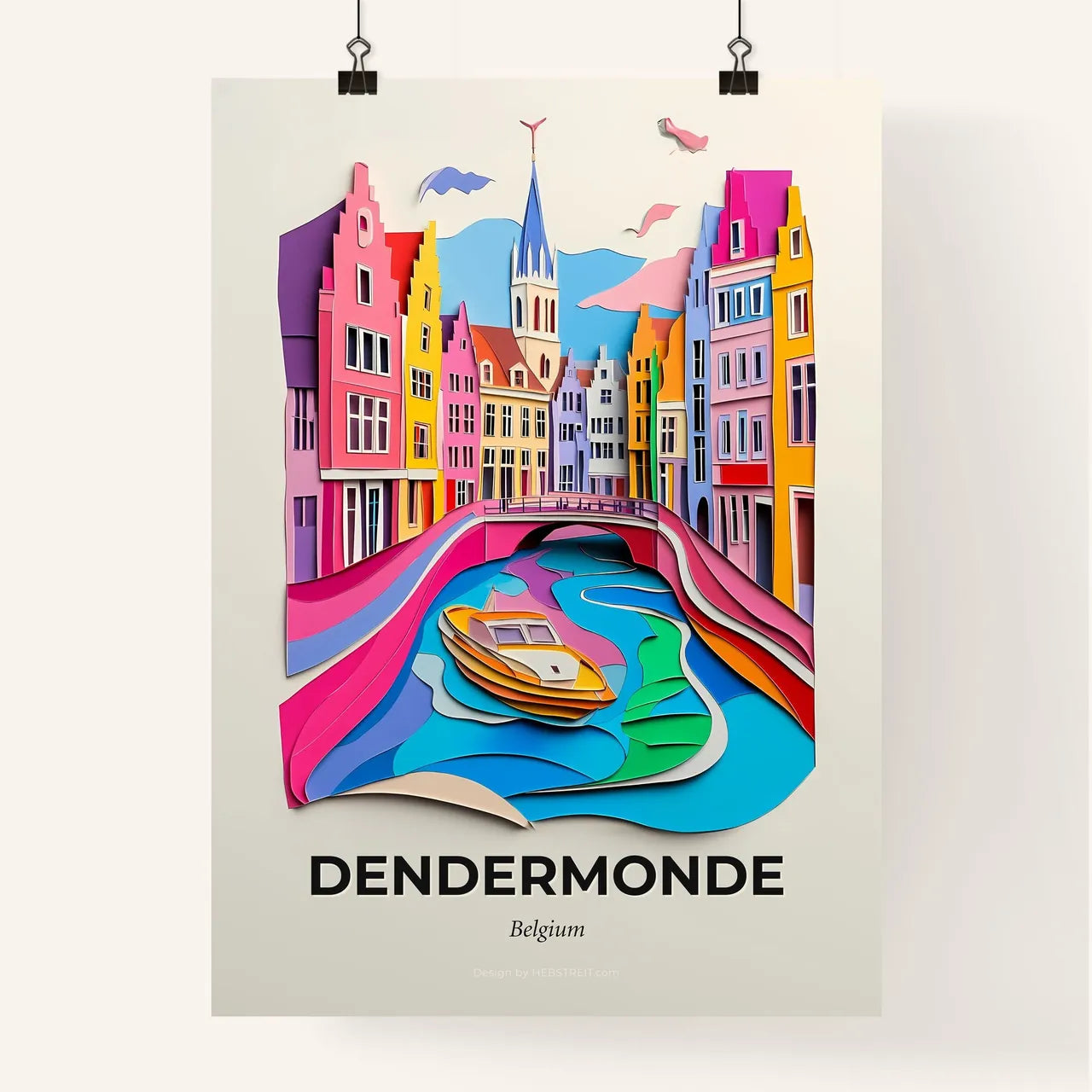 Vivid Dendermonde , Belgium, Colorful Poster