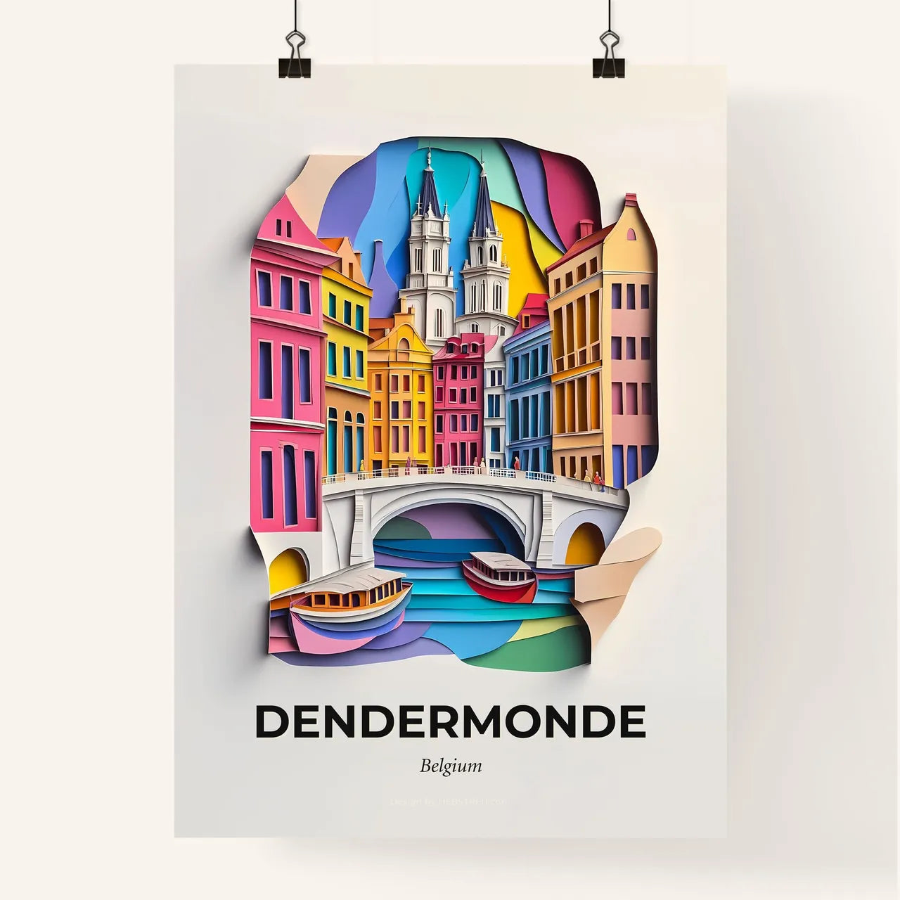 Vivid Dendermonde , Belgium, Colorful Poster