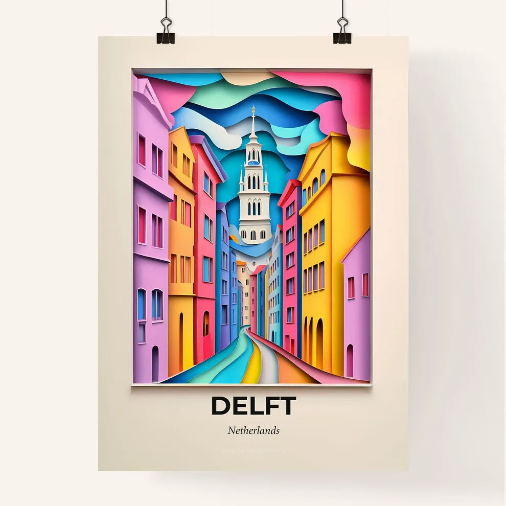 Vivid Delft, Netherlands, Colorful Poster