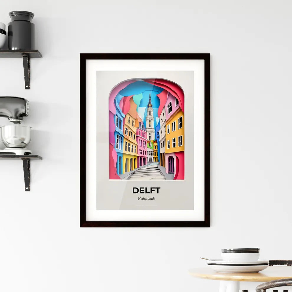 Vivid Delft, Netherlands, Framed Wall Art