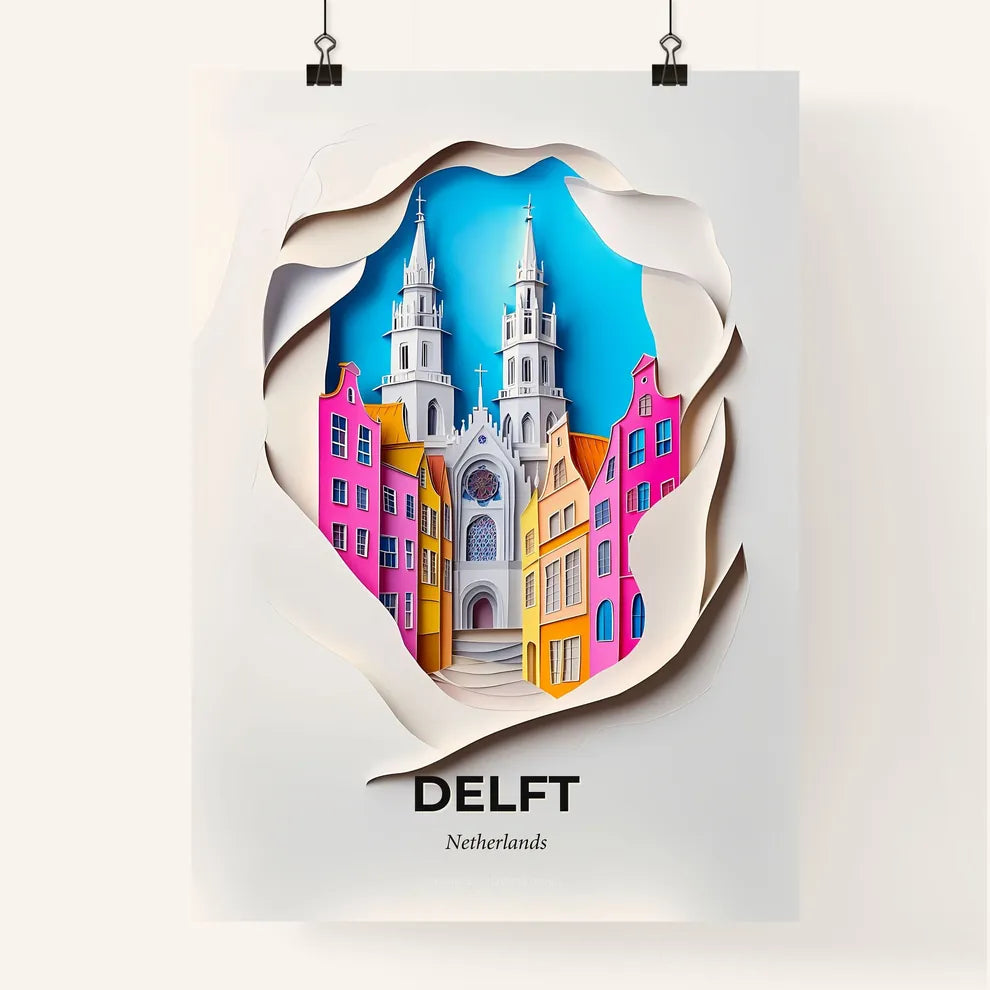 Vivid Delft, Netherlands, Colorful Poster