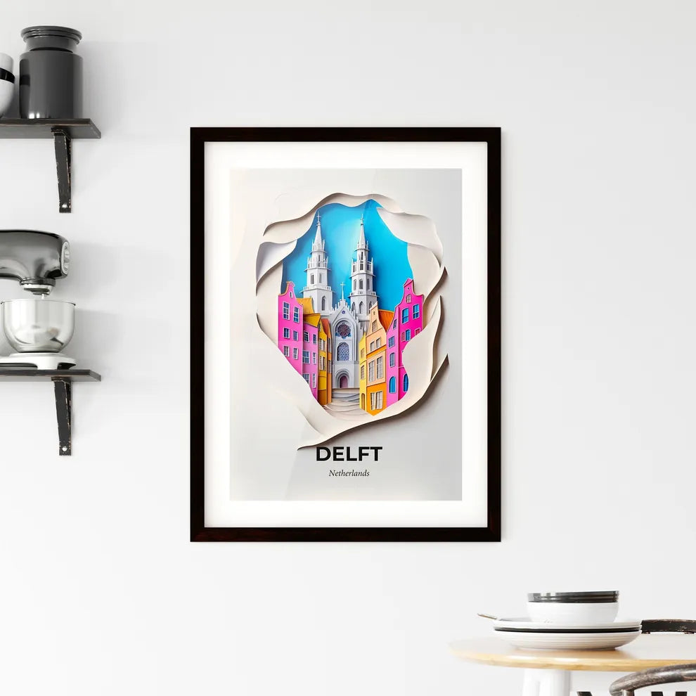 Vivid Delft, Netherlands, Framed Wall Art