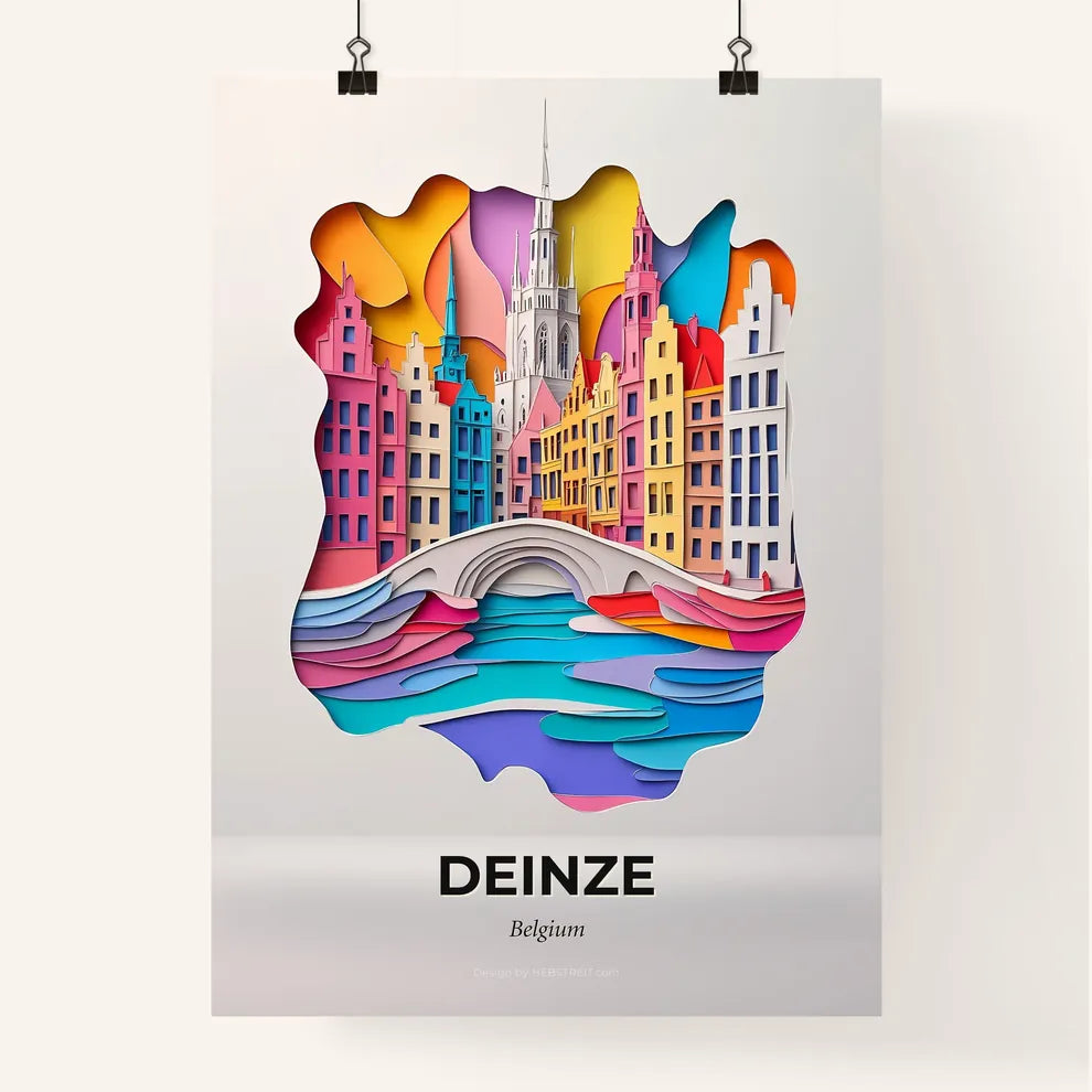 Vivid Deinze, Belgium, Colorful Poster