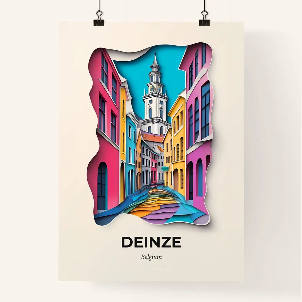 Vivid Deinze, Belgium, Colorful Poster