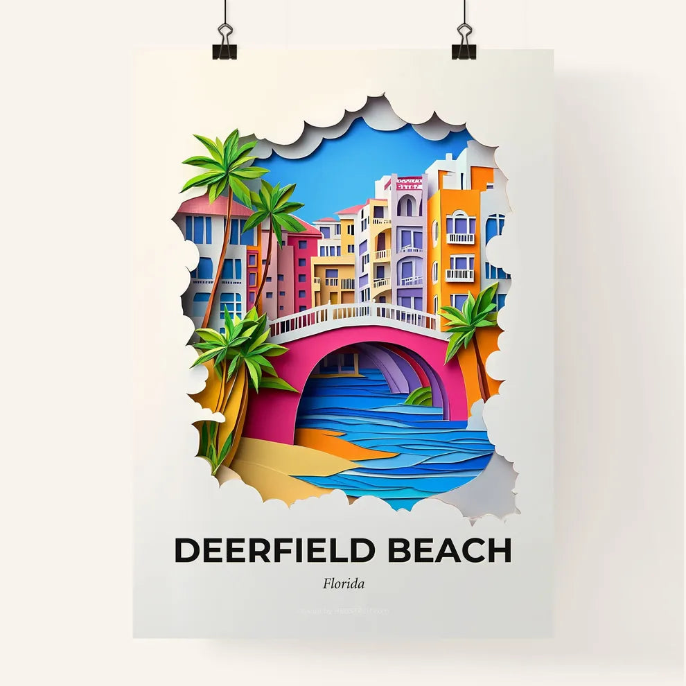 Vivid Deerfield Beach, Florida, Colorful Poster