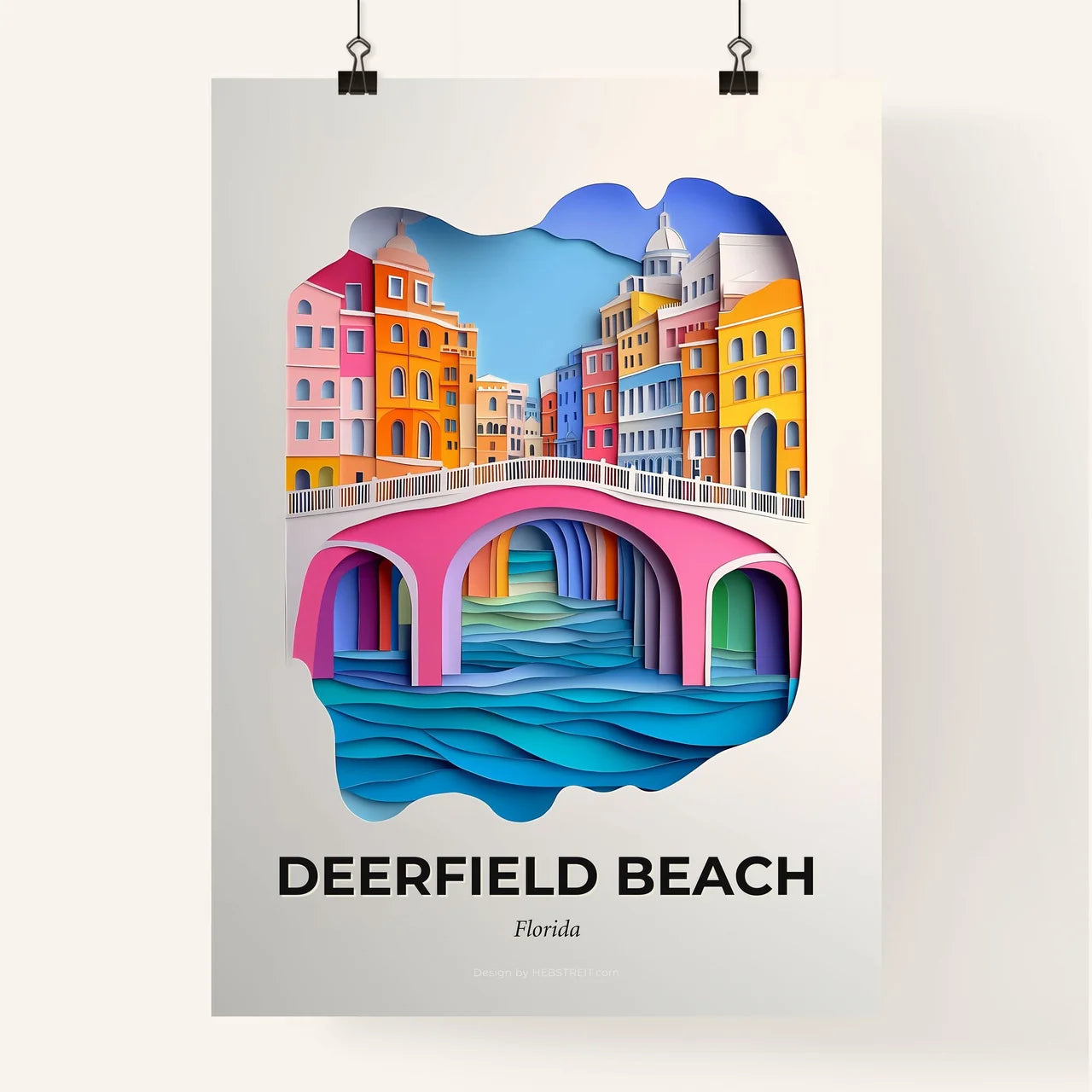 Vivid Deerfield Beach, Florida, Colorful Poster