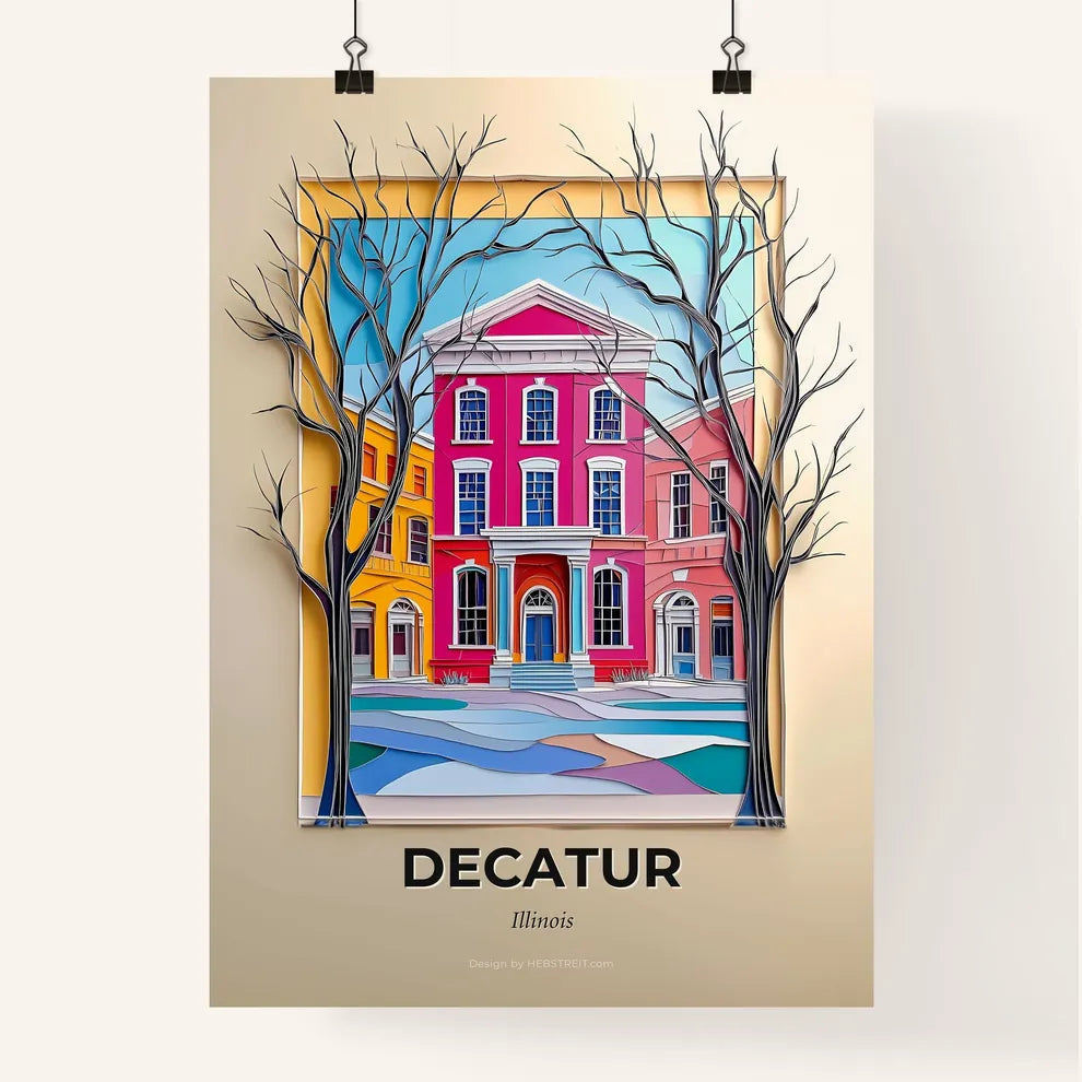 Vivid Decatur, Illinois, Colorful Poster