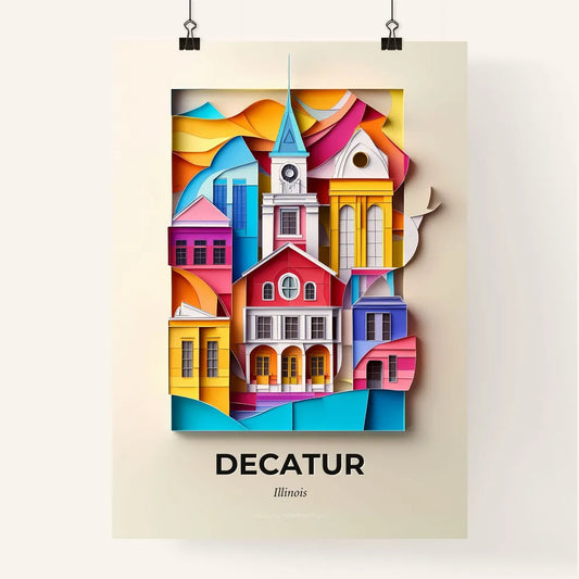 Vivid Decatur, Illinois, Colorful Poster