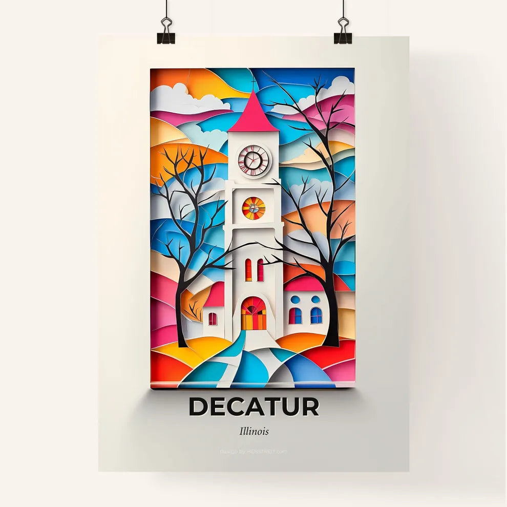 Vivid Decatur, Illinois, Colorful Poster