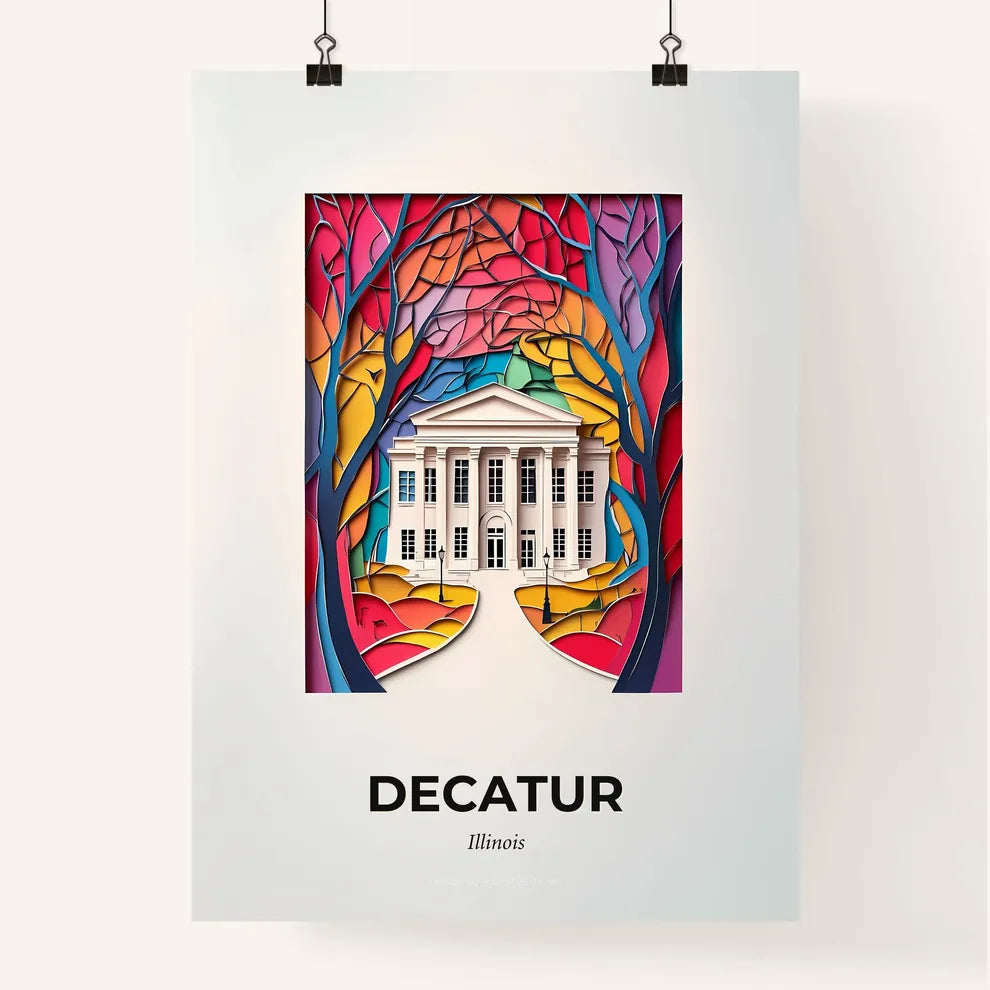 Vivid Decatur, Illinois, Colorful Poster