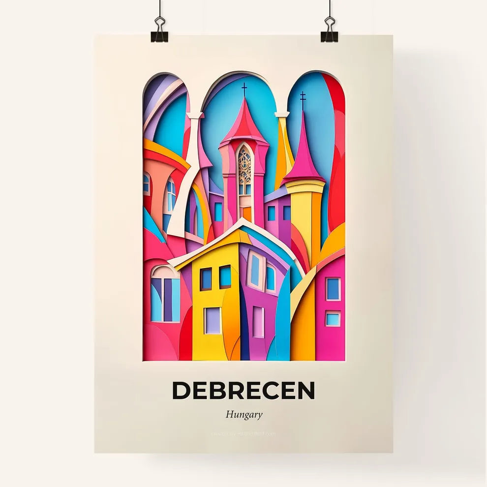 Vivid Debrecen, Hungary, Colorful Poster