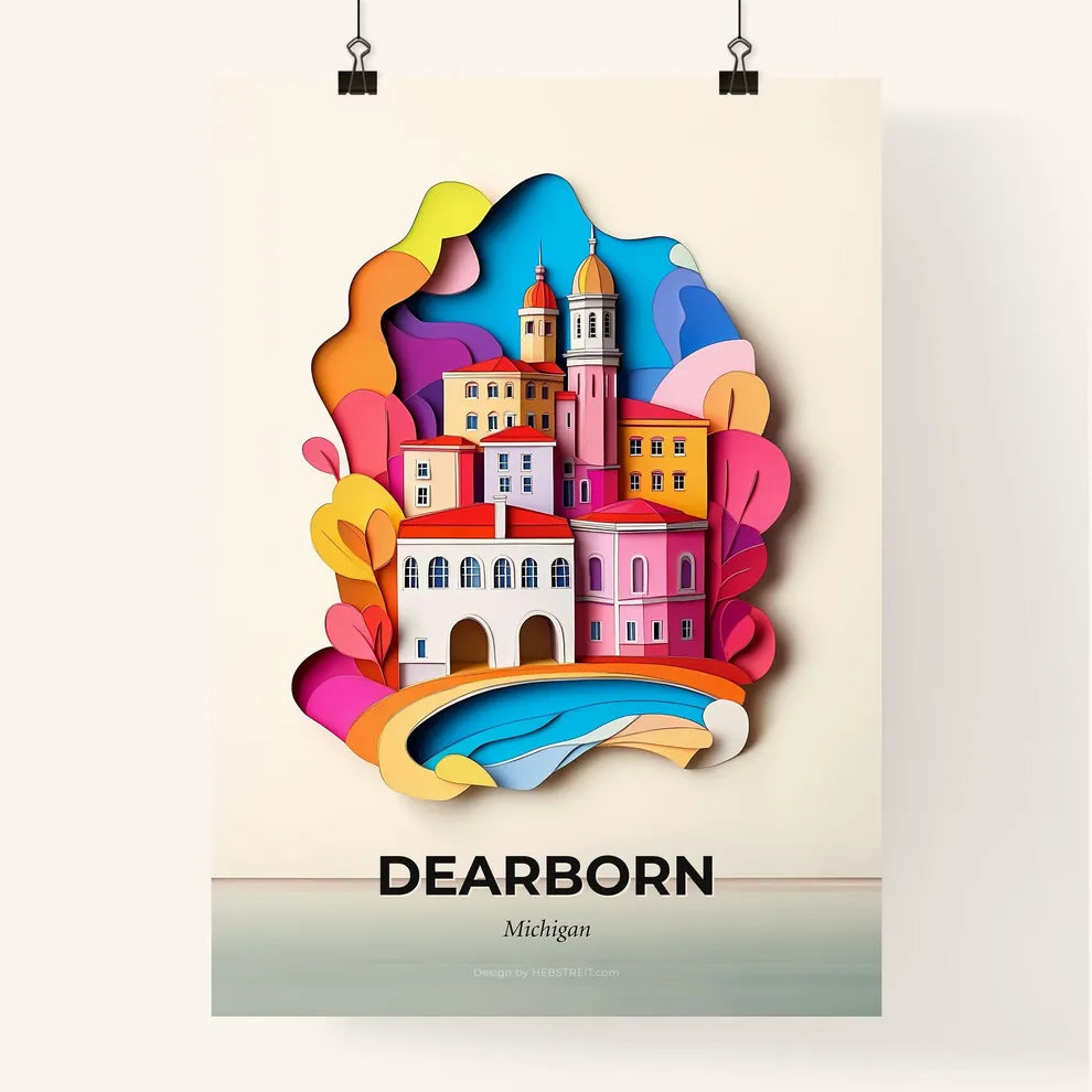Vivid Dearborn, Michigan, Colorful Poster