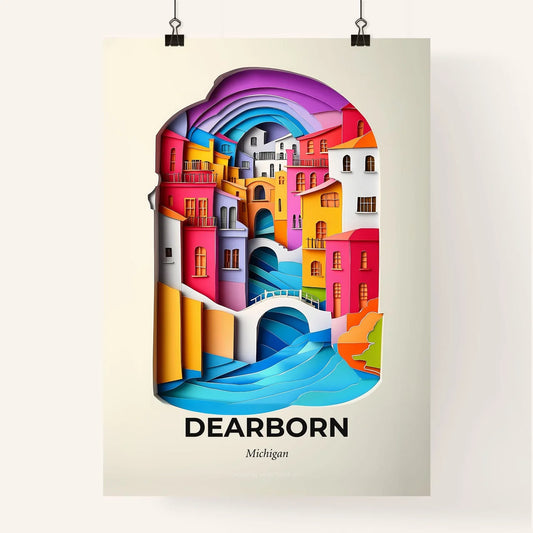 Vivid Dearborn, Michigan, Colorful Poster