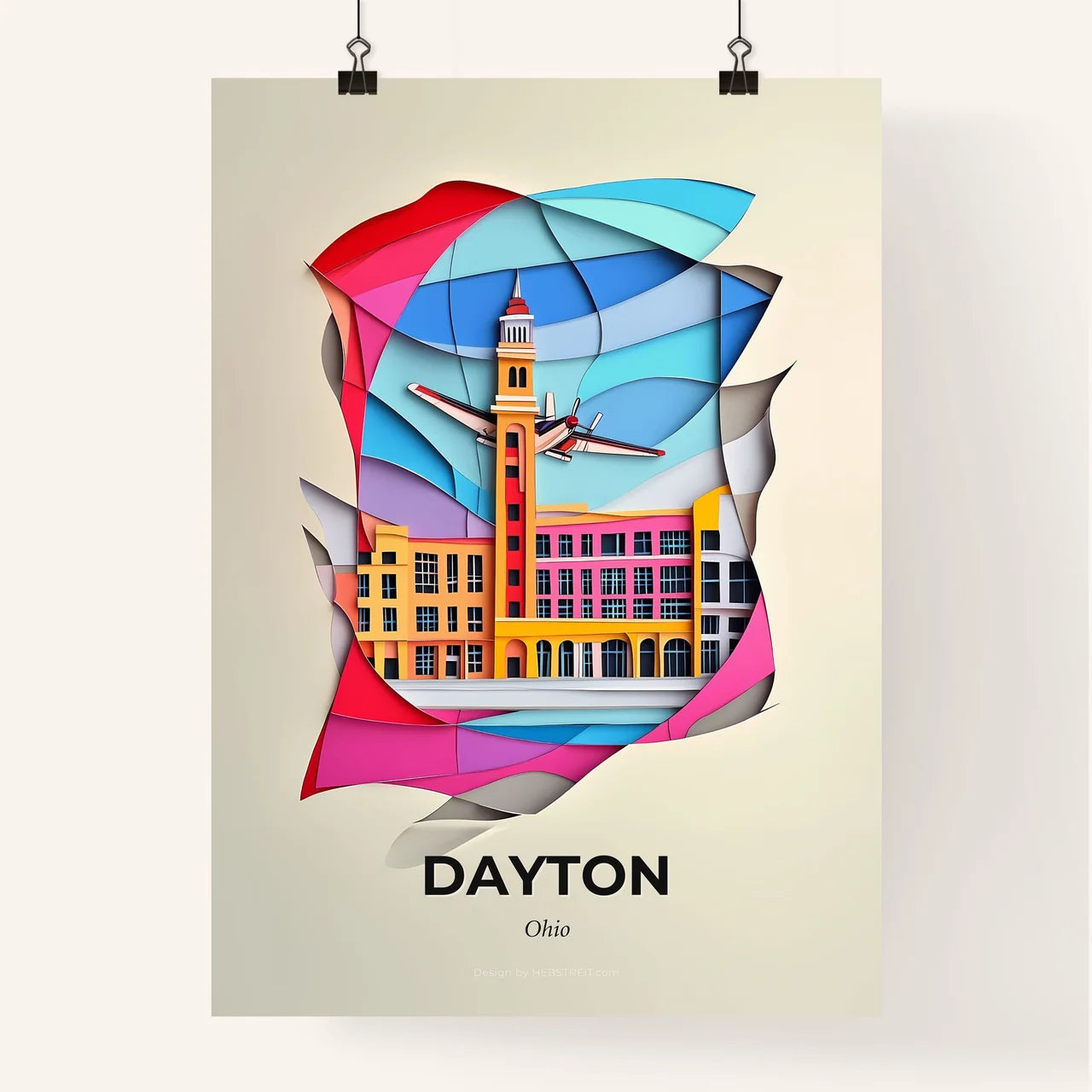 Vivid Dayton, Ohio, Colorful Poster