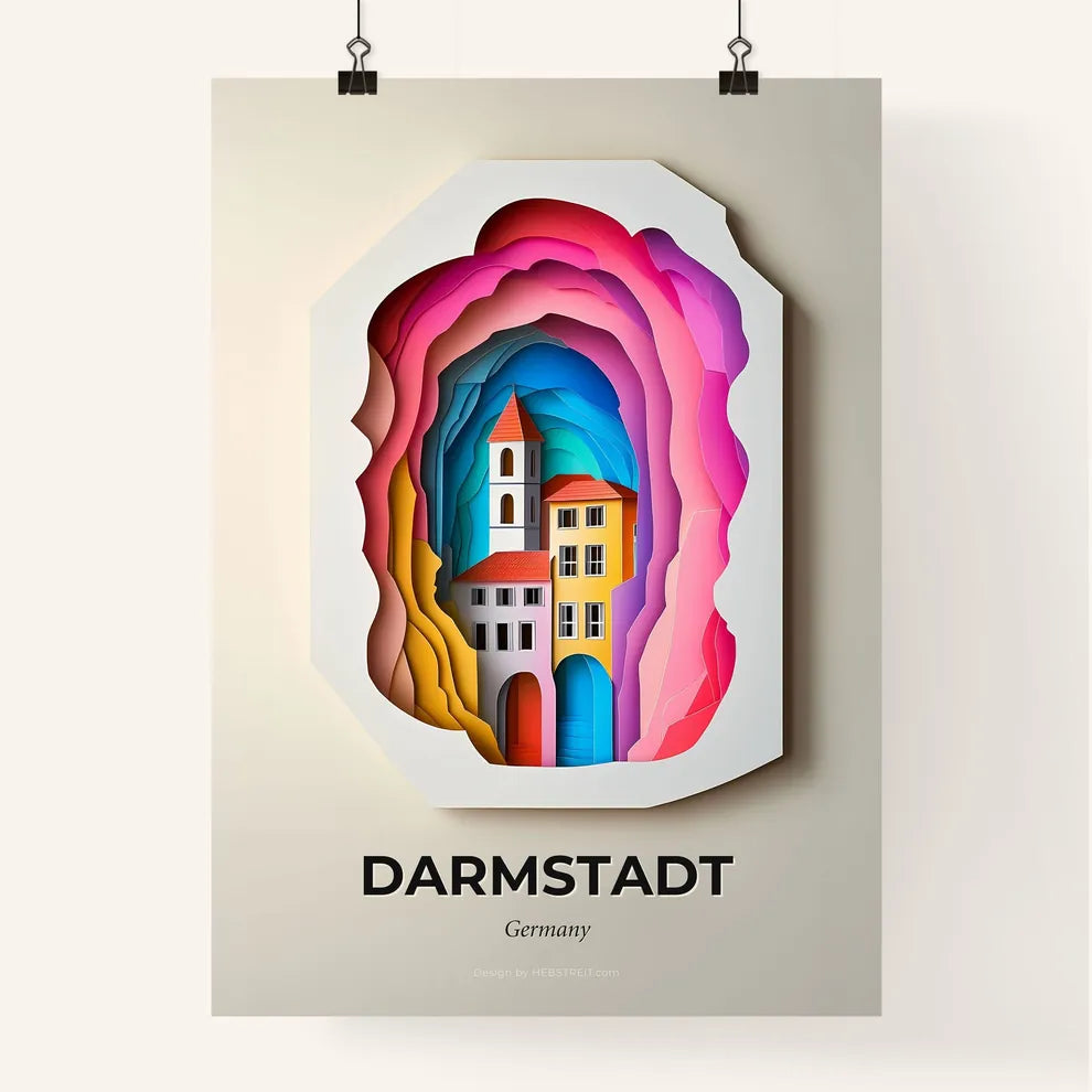 Vivid Darmstadt, Germany, Colorful Poster