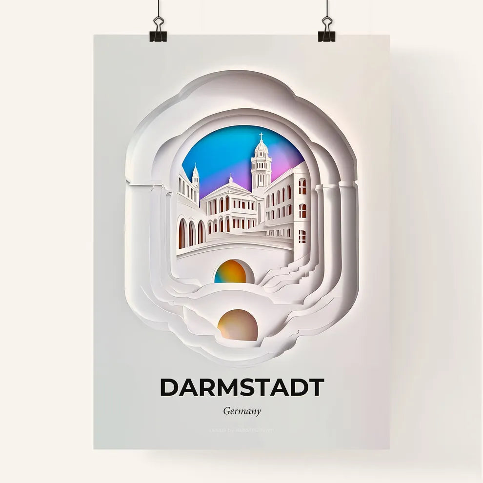 Vivid Darmstadt, Germany, Colorful Poster
