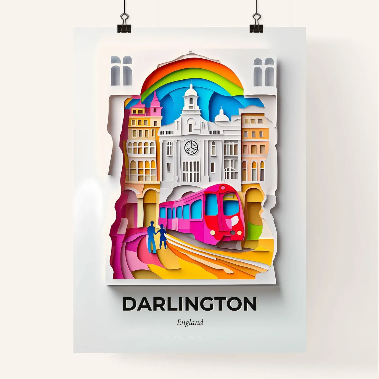 Vivid Darlington, England, Colorful Poster