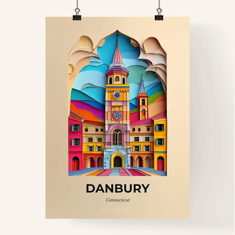 Vivid Danbury, Connecticut, Colorful Poster