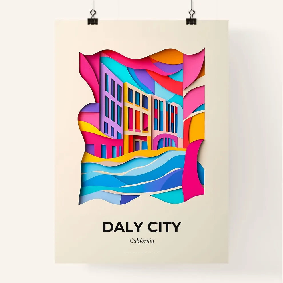 Vivid Daly City, California, Colorful Poster