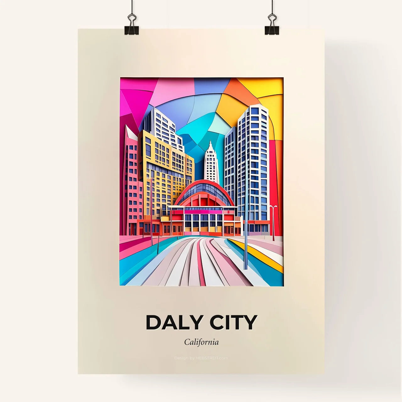 Vivid Daly City, California, Colorful Poster