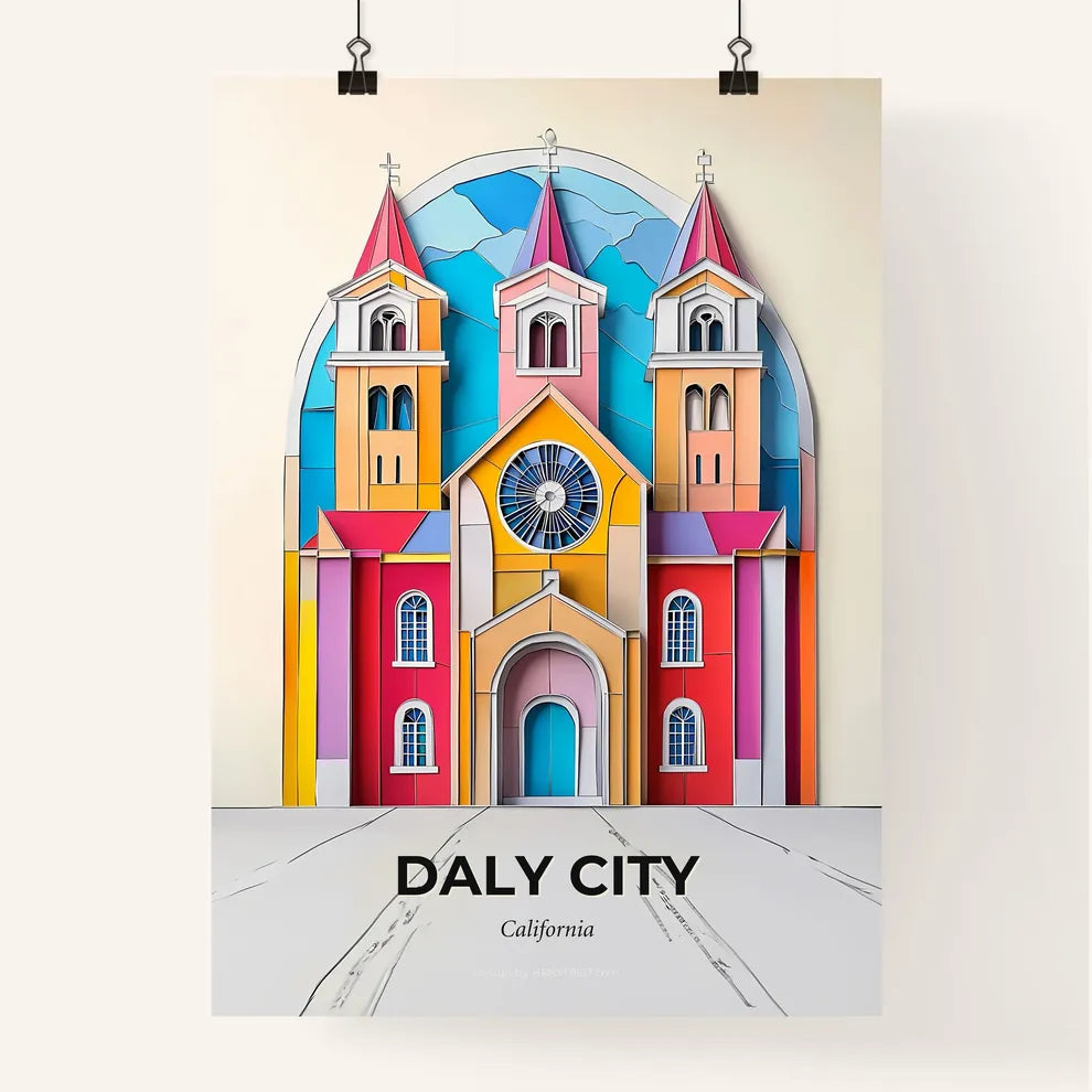 Vivid Daly City, California, Colorful Poster