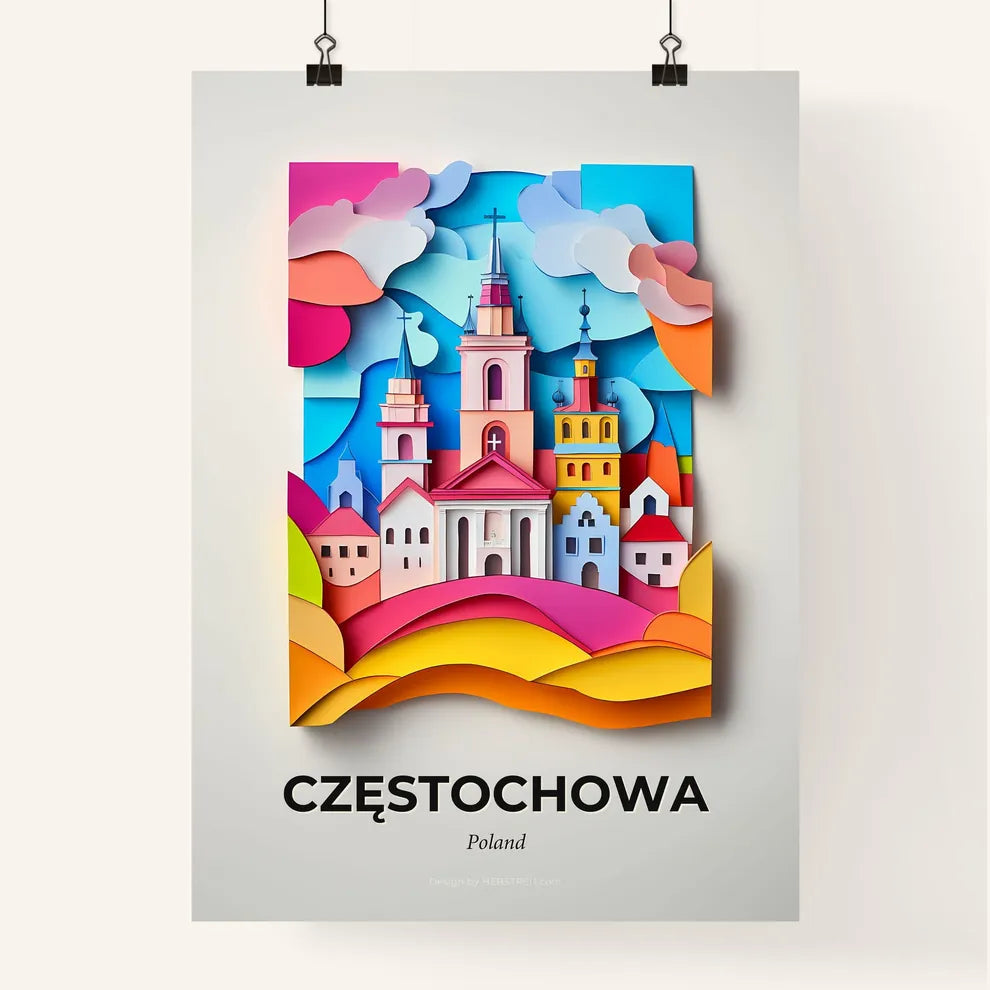 Vivid Częstochowa, Poland, Colorful Poster