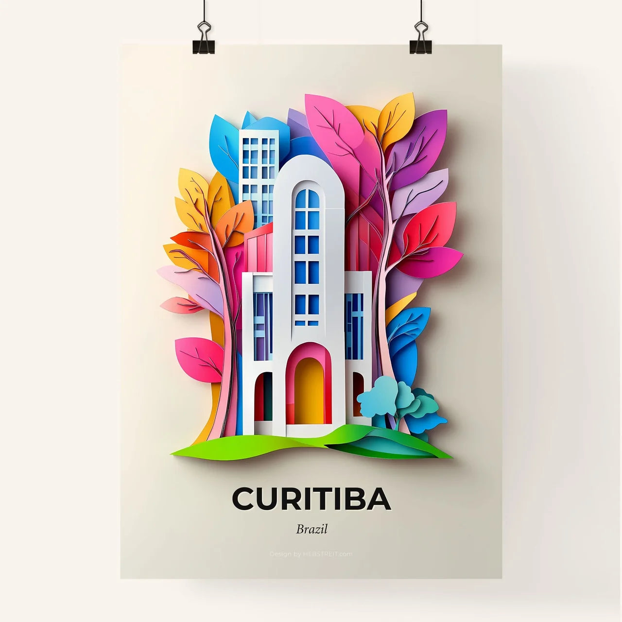 Vivid Curitiba, Brazil, Colorful Poster
